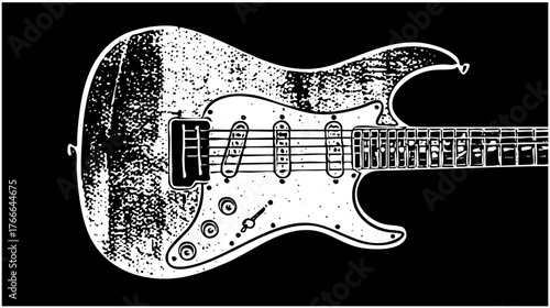 Electric Guitar Illustrates Music Performance in Studio