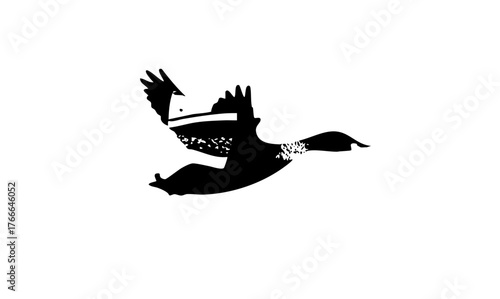 Bird Takes Flight From Box silhouette illustration