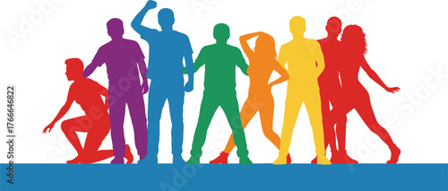 Versatile abstract geometric shapes with bold color palette and clean lines for modern design projects