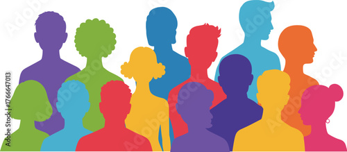 Abstract geometric shapes with bold color palette and typographic elements