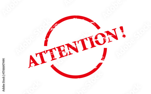 ATTENTION! - Red Rubber Stamp with text message ATTENTION! 

