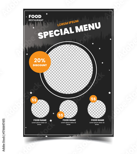 Vector full editable menu flayer design. Promote your restaurant with menu card design. Food flayer Design for restaurant and hotel.