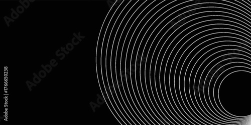 Create a bold look with a centric circle background featuring vector graphics of sound waves.
