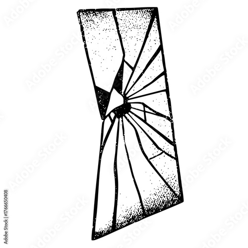 Broken glass shatters dramatically in a destructive scene