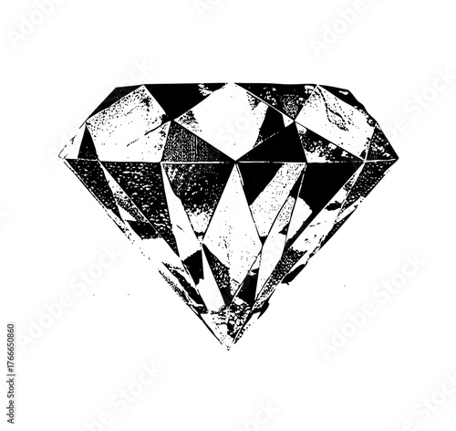 Diamond shines brightly in a gemstone illustration