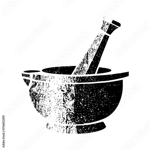 Mortar and Pestle Grinds Ingredients in Apothecary