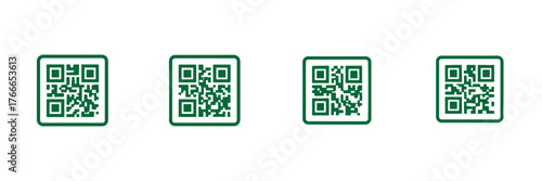 Clean flat vector illustration of a generic QR code icon for apps, payment systems, and digital marketing.