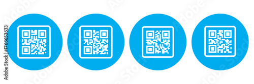 Clean flat vector illustration of a generic QR code icon for apps, payment systems, and digital marketing.