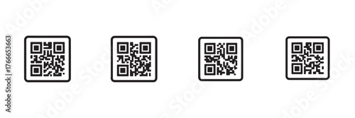 Clean flat vector illustration of a generic QR code icon for apps, payment systems, and digital marketing.