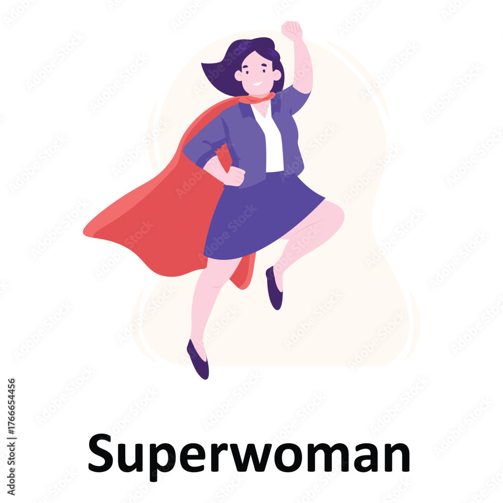 Fototapeta premium Superwoman Vector Illustration Which can easily edit or modify