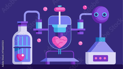 A futuristic lab with 3D bioprinting technology creating custom for transplant illustrating advancements in regenerative medicine and tissue engineering.