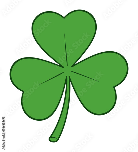 Minimalist Four-Leaf Clover Vector - St. Patrick's Day Luck Symbol