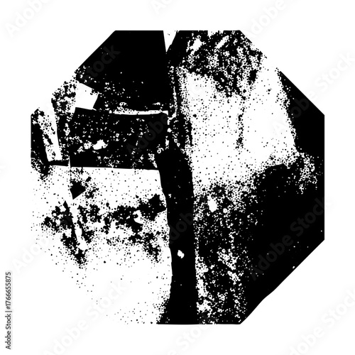 Abstract Shapes Compose Distressed Texture for Graphic Design