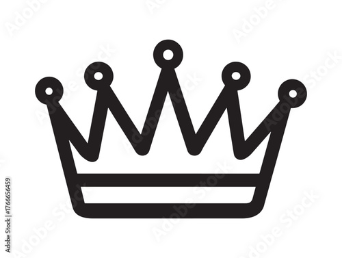 Photos Classic Crown Outline Minimal Vector Icon