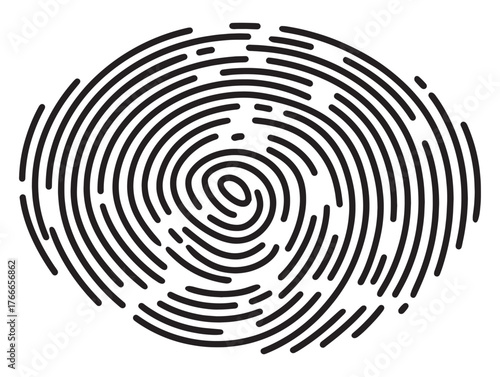 Clean Fingerprint Icon 2D Line Illustration