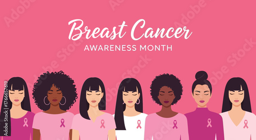 Breast Cancer Awareness A Diverse Group of Women United for Support and Hope
