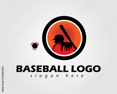 baseball vector logo design simple concept for company and business