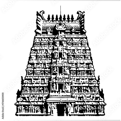Temple Tower Illustrates Architecture in Ancient India