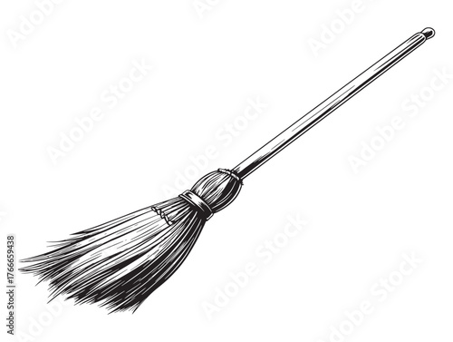 Cleaning Broom Modern 2D Line Icon