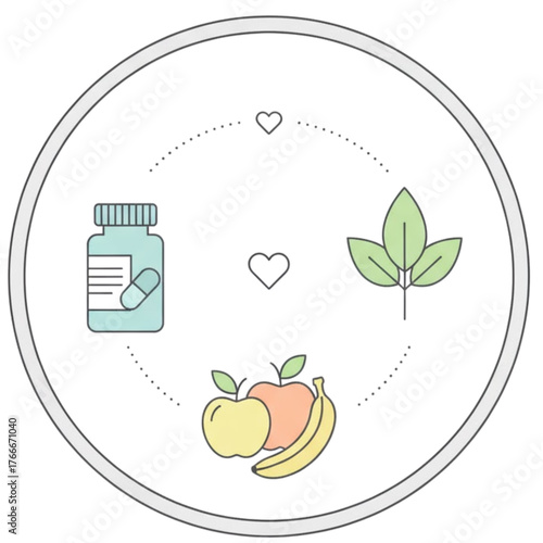Healthy lifestyle concept, doctor consulting patient, flat minimal design, vector art, modern pastel palette, healthcare infographic, clean lines, professional medical illustration