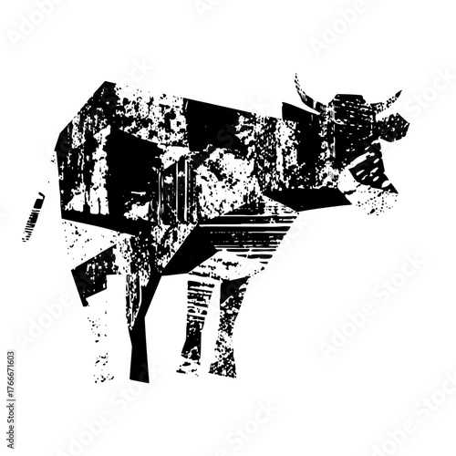 Bull Stands Boldly in Texture