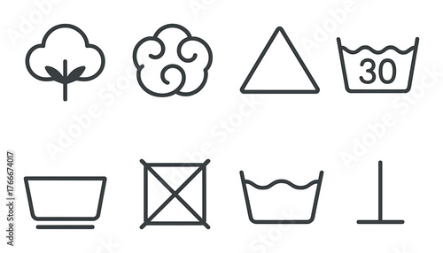 Laundry symbols guide: washing, drying, and care instructions icons