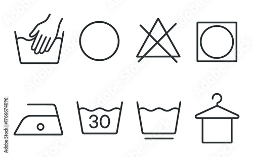 Laundry care symbols for washing and drying instructions guide