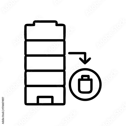 Hotel building with luggage icon for travel accommodation
