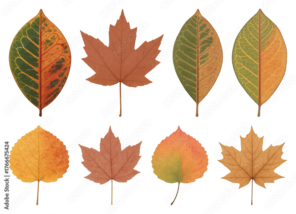Fototapeta premium Colorful autumn leaves collection.