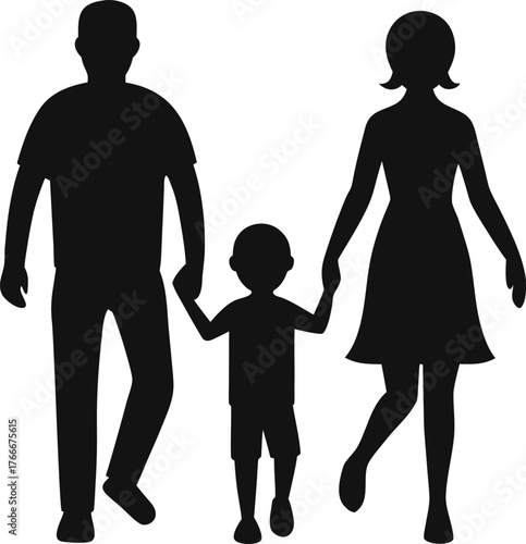 Happy Family silhouette silhouette
