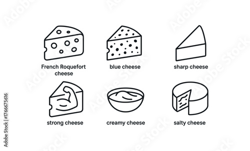 simple outline stroke icon isolated on white background french roquefort cheese blue cheese mold cheese sharp cheese strong cheese creamy cheese veined cheese salty cheese