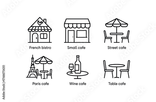 simple outline stroke icon isolated on white background french bistro cafe small cafe street cafe cafe outdoor cafe wine cafe dining cafe table cafe