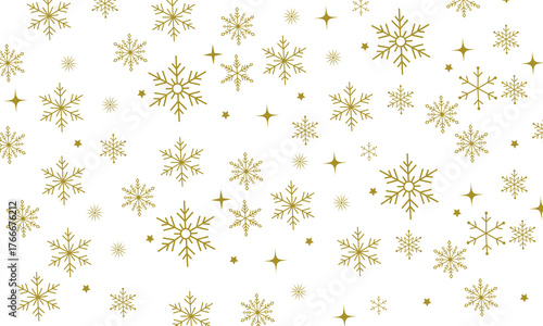 Gold snowflakes banner