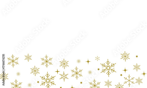 Gold snowflakes banner