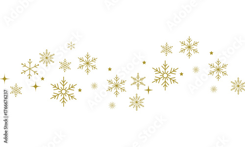 Gold snowflakes banner