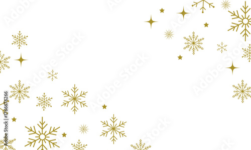 Gold snowflakes banner