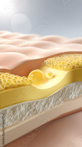 Wallpaper Mural Cross-Section of Human Skin Showing Fat Layer and Cell Structure Torontodigital.ca