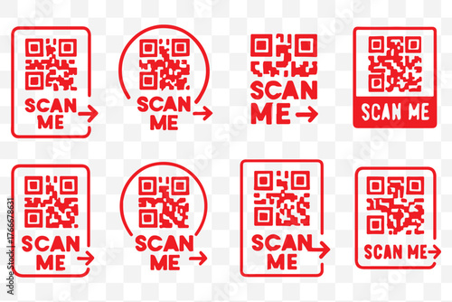 Clean flat vector illustration of a generic QR code icon for apps, payment systems, and digital marketing.