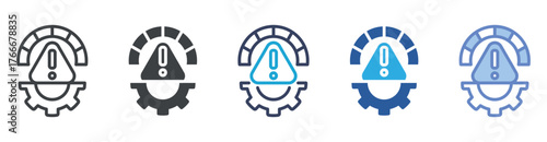 Risk icon set multiple style collection