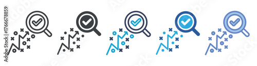 Strategy icon set multiple style collection