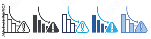 Reduction icon set multiple style collection