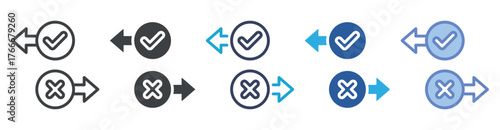 Decision icon set multiple style collection