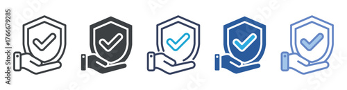 Safety icon set multiple style collection