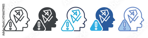 Stress icon set multiple style collection