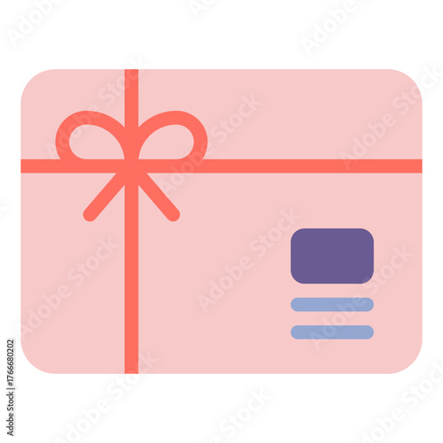 Gift Card Illustration with Ribbon