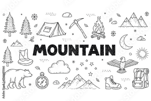 Mountain adventure: nature, camping, wildlife, gear, landscape