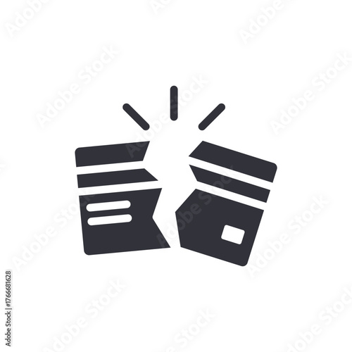 Damaged Credit Card Fragmented Finance Paying Symbol