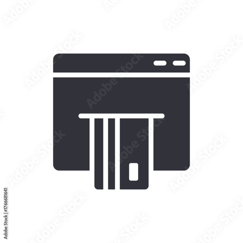 Online Payment Window With Credit Card Illustration