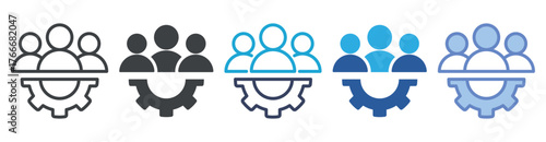 Team icon set multiple style collection