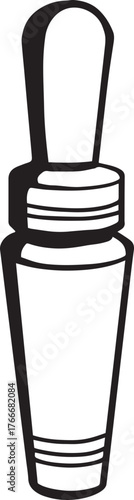 Duck calling Hand drawn vector illustration. Black and white graphics on a white background